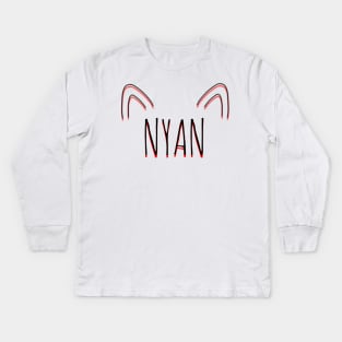 Nyan Cat Ears Kids Long Sleeve T-Shirt